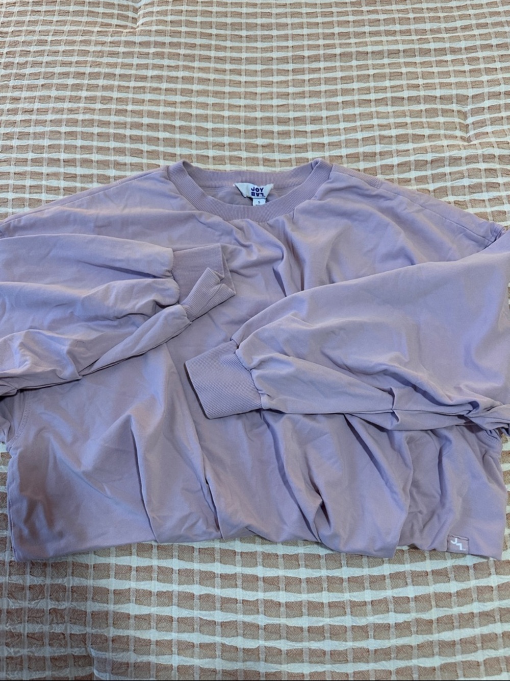 JoyLab Lavender bubble hem Crewneck Sweatshirt